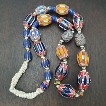 Vintage venetian Style Chevron BIG Beads Collection beaded Necklace B21 - $1,224.04 MXN
