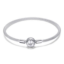 25 sterling silver snake chain forever love round clasp women bracelets sterling silver thumb200