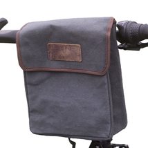 Medium Canvas + Leather Handlebar / Saddle / Frame Bag for Bicycles in O... - £24.58 GBP