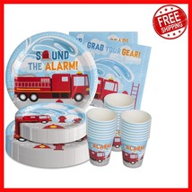 Vibrant Firetruck Birthday Decorations for Kids – Complete Party Pack fo... - $781.43 MXN