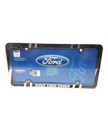 Chroma Ford Built Ford Tough Chrome &amp; Black METAL License Plate Frame - £18.16 GBP