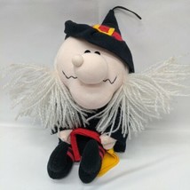 Vintage 1986 R. Dakin Plush Halloween Witch And Broom 11" Tall Collectible - $17.81