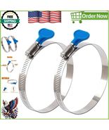 Durable 304 Stainless Steel 5-Inch Worm Gear Clamps - Easy Turn Key Design - $22.57 CAD