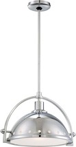 Minka Lavery 1 Light Pendant in Chrome Finish W/Metal Shade&amp;Etched Glass... - $2,980.36 MXN