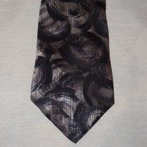 Tie Gray Black Circles Swirls Stripes Necktie 57&quot; Gordon &amp; Ferguson All ... - $21.04