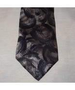 Tie Gray Black Circles Swirls Stripes Necktie 57&quot; Gordon &amp; Ferguson All ... - £16.48 GBP