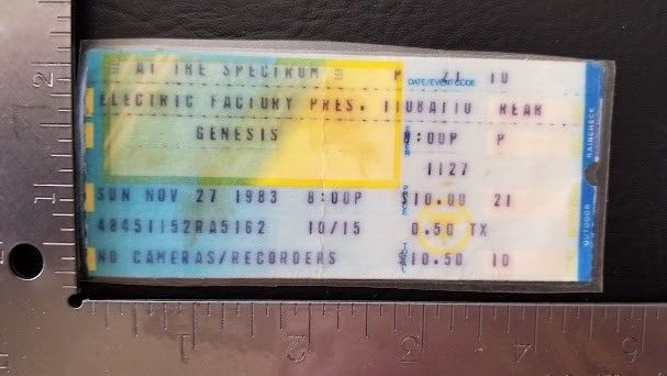 GENESIS / PHIL COLLINS - VINTAGE LAMINATED NOVEMBER 27, 1983 CONCERT TIC... - $10.00