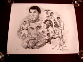 MUHAMMAD ALI CASSIUS CLAY BOXING HOF SIGNED AUTO VINTAGE L/E LITHOGRAPH ... - £541.80 GBP