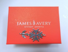 Retired James Avery Huguenot Sterling Silver Cross Pendant - £136.64 GBP