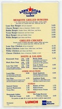 Lone Star Steakhouse &amp; Saloon Lunch Menu 1992 - £14.24 GBP