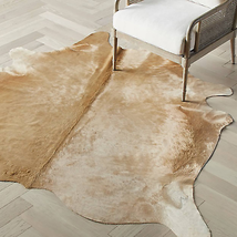 Light Brown Handmade Cowhide Area Rug - 6X7 Feet - $193.95