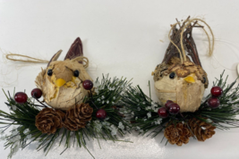 Lot 2 Woodland Rustic Birds Christmas Tree Ornaments - £15.78 GBP