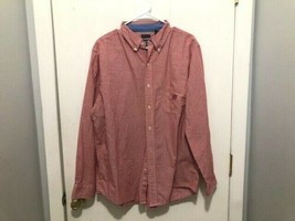 Chaps Easy Care Red Gingham Button Up Shirt Men&#39;s SZ Large Long Sleeve - £7.09 GBP