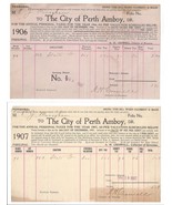 2- The City of Perth Amboy N.J 1906 &amp; 1907 Property Tax Bills ~ P J Mona... - $40.95 CAD