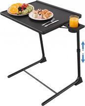 Huanuo Adjustable TV Tray Table - TV Dinner Tray on Bed &amp; Sofa HNTT-B Black - $33.24
