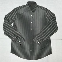 Original Penguin Men’s Long Sleeve Button Down Shirt Gray Stripe Logo Co... - $416.09 MXN