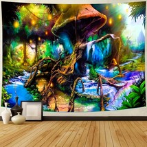 Fantasy Forest Tapestry Nature Landscape Tapestry Wall Hanging Fairy Tale World  - £22.13 GBP