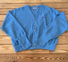 Vintage Izod Lacoste Men’s Button up cardigan sweater size L Blue M9 - £38.87 GBP