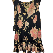 Lauren Ralph Lauren Silk Floral Skirt Black 18W High Low Tiered Ruffles ... - £39.60 GBP