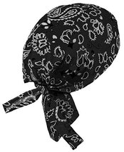 Paisley Doo Rag Du Rag Do Cotton Bandana Headwrap PICK COLOR Chemo Cap (Black Pa - £7.81 GBP
