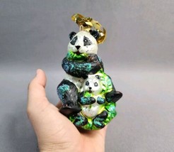 Christopher Radko Christmas Ornament Panda Love Blown Glass Giant Panda ... - £30.58 GBP