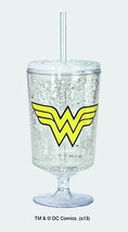 DC Comics Wonder Woman WW Chest Logo Acrylic Gel Freezer Goblet, NEW UNUSED - £9.17 GBP