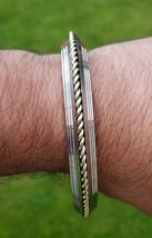 Sikh kara stainless steel twisted brass wire rope edge kada singh kaur bangle w5 - £19.30 GBP