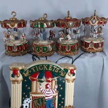 Carousel 1992 Merry Go Round 25 Xmas Songs Musical Animated Lighted Vintage - $42.03