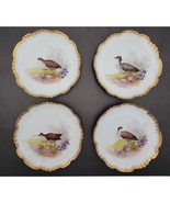 C1920s French Lewis Strauss &amp; Sons Limoges 4 Pieces Bird Set Plates Uniq... - £184.03 GBP