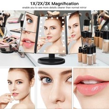 22 LED Light Makeup Mirror 1x/2/x3x Magnifying Cosmetic 3 Folding Vanity Mirrors - £44.07 GBP