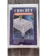 Crochet Vinyl Tablecloth  60 x104 New White Holiday Christmas Entertaini... - $12.20