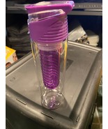 10&quot; Plastic Water Bottle with Fruit Infusion Center (Purple) *NEW* ddd1 - $11.99