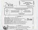 Restaurant Nora Menu Organic American Cuisine Florida Ave NW Washington ... - £29.90 GBP
