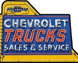 Chevrolet Trucks Sales and Service Plasma Cut Metal Sign - $59.35