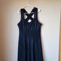 Vintage 80&#39;s 90&#39;s Molly Malloy iridescent Cobalt Blue Evening Dress Size 16 USA - £29.54 GBP