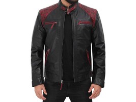 Men Vintage Biker Black Motorcycle Distressed Designer Cafe Racer Leathe... - €178,65 EUR