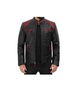 Men Vintage Biker Black Motorcycle Distressed Designer Cafe Racer Leathe... - $277.46 CAD