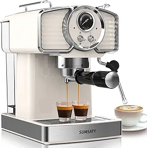 Espresso Coffee Machine 20 Bar, Retro Espresso Maker With Milk Frother S... - £231.96 GBP
