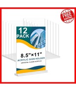 Durable 12 Pack Acrylic Tabletop Sign Holders - 8.5 x 11 Inches, Double-... - $896.32 MXN