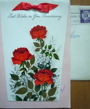 Vintage American Greetings Best Wishes For Your Anniversary Ribbon Card ... - $3.99