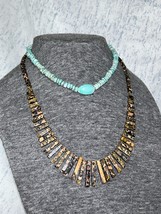 Vintage Amazonite Necklace and Leopard Jasper Necklace - $63.36