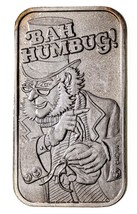 1984 Bah Humbug By California Crown Mint .999 Fine Silver 1 oz. Art Bar - £58.25 GBP