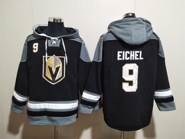 Jack Eichel #9 Vegas Golden Knights Black Lace-Up Pullover Hoodie - Hoodies &amp; - $61.99