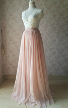 Blush Pink Maxi Tulle Skirt Wedding Bridesmaid Custom Plus Size Tulle Skirt image 5