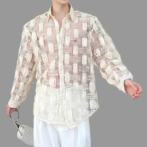 Transparent Lapel Dress Shirt - £42.30 GBP