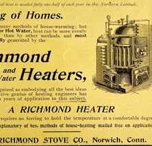 Richmond Steam Hot Water Heaters 1894 Advertisement Victorian Heating AD... - £13.42 GBP