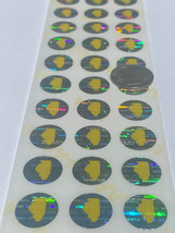 100 State Of ILLINOIS-.50 Inch Round Security Hologram Labels Stickers Seals - £7.03 GBP