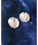 Vintage Monet Earrings Silver Tone Clip Round Large Statement Bold Classic - $11.87