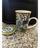 Vera Bradley &quot;Island Bloom&quot; Porcelain Coffee Cup with Lid - $225.80 MXN