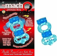 Macho Double Power Cock and Ball Ring, Blue - $16.57